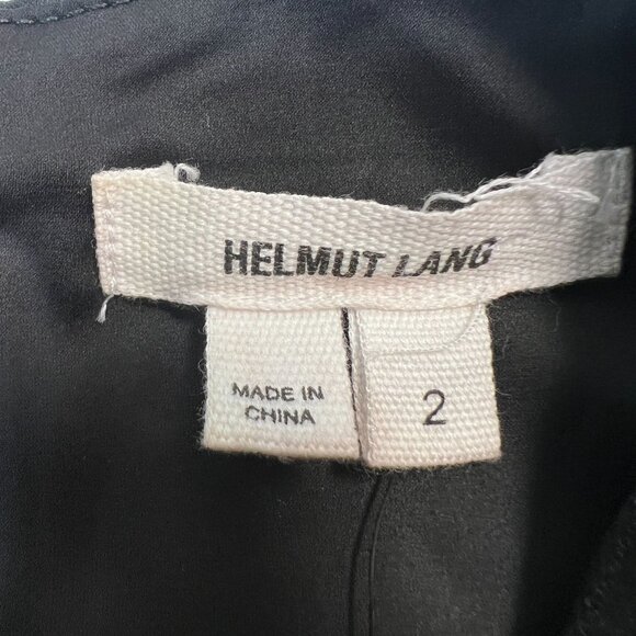 NWT Helmut Lang Fractal Mini Dress Faux Leather Leopard Satin Black Shift  2 - Picture 8 of 15